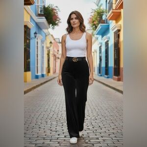 NWT Made in Italy Black Wide Leg Pants